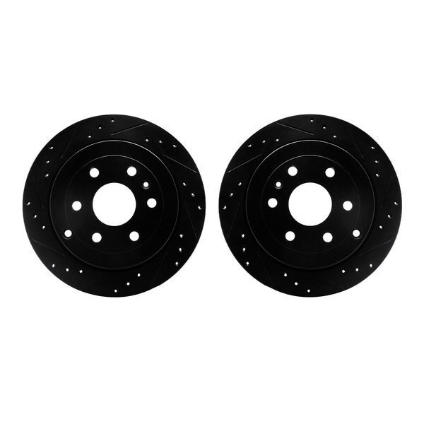 Rotors-Drilled and Slotted-Black, Zinc Plated black, Zinc Coated, 8002-48052, Dynamic Friction Co, Mfr#: 8002-48052